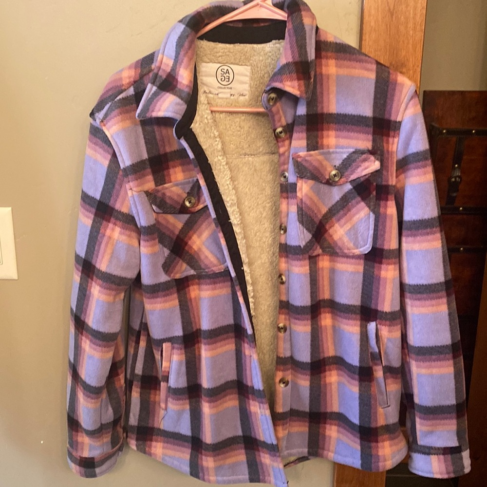 Sage Collective fleece and teddy lined button up Small NWOT